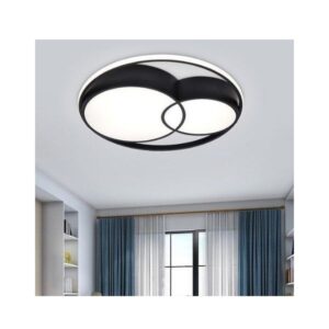 Double Circle Flush Mount Ceiling Light - Black