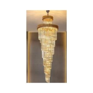 Luxury Spiral Crystal Chandelier – Grand Staircase Hanging Light