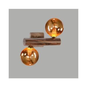 Modern Wooden Dual Globe Wall Light