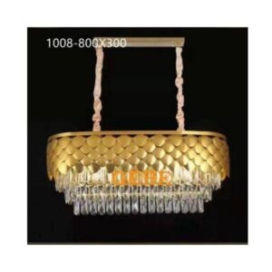 Luxury Gold Oval Crystal Chandelier